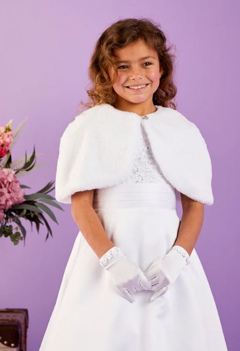 Girls Faux Fur Communion Cape -  BETH P163