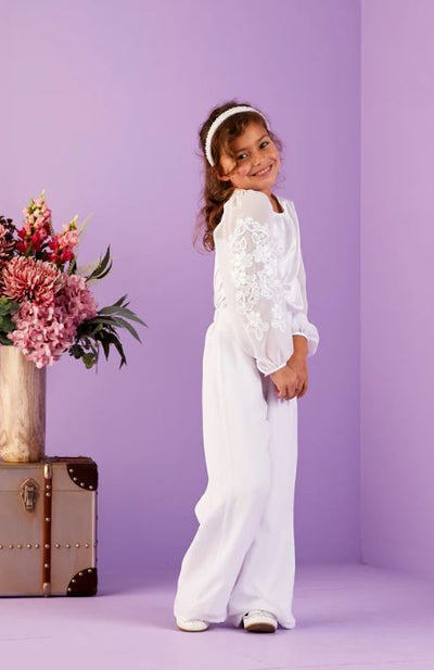 Girls Communion Trouser Suit by Peridot