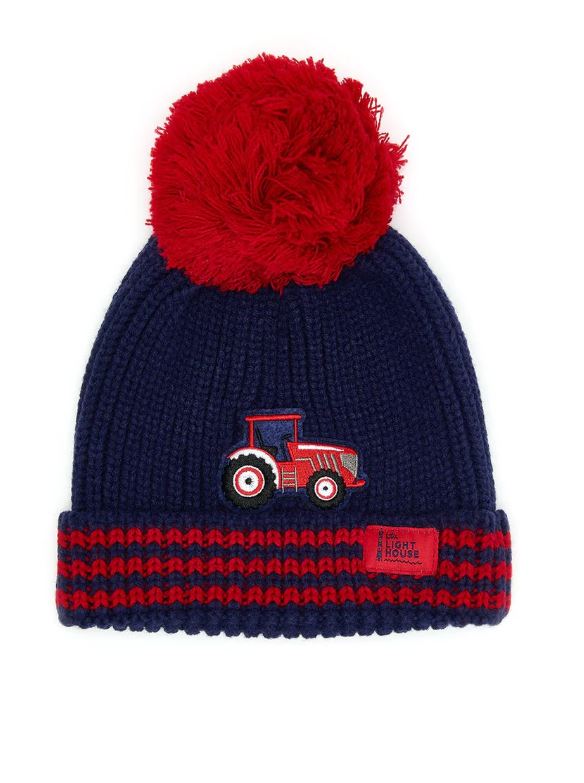 Lighthouse Red Tractor Knitted Bobble Hat